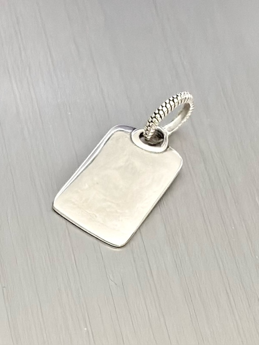 PANDORA Engravable Sterling Silver Rectangle Tag Dangle Charm 398611C00